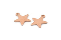 Bakır Yıldız Tılsımı, 1 Döngülü 50 Ham Bakır Yıldız Tılsımı (14x13x0,80 mm) M01826
