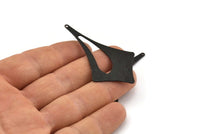 Black Diamond Charm, 4 Textured Oxidized Black Brass Diamond Charms With 1 Hole (56x33x0.60mm) D1400 S1138