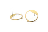 Brass Round Earring, 10 Raw Brass Round Earring Studs With 1 Loop (22x0.70mm) BS 2191 A1744