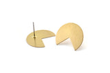 Brass Geometric Earring, 8 Raw Brass Pizza Slice Stud Earrings (20x17x0.50mm) D1089 A1826
