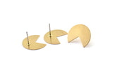Brass Geometric Earring, 8 Raw Brass Pizza Slice Stud Earrings (20x17x0.50mm) D1089 A1826