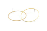 Brass Circle Earring, 8 Raw Brass Circle Stud Earrings (50x0.8mm) Bs-1111 A1745