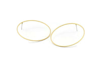 Brass Circle Earring, 8 Raw Brass Circle Stud Earrings (50x0.8mm) Bs-1111 A1745