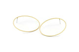 Brass Circle Earring, 8 Raw Brass Circle Stud Earrings (50x0.8mm) Bs-1111 A1745