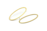 Brass Oval Earring, 8 Raw Brass Oval Stud Earrings (26x54x1x2mm) BS 2243 A1762