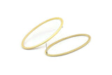 Brass Oval Earring, 8 Raw Brass Oval Stud Earrings (26x54x1x2mm) BS 2243 A1762
