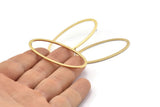 Brass Oval Earring, 8 Raw Brass Oval Stud Earrings (26x54x1x2mm) BS 2243 A1762