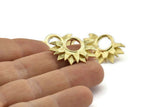 Brass Sunflower Earring, 4 Raw Brass Flower Stud Earrings (28x19mm) N0787 A2150