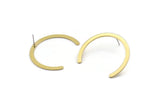 Brass Geometric Earring, 8 Raw Brass Geometric Stud Earrings (40x3x0.80mm) A1660 A1811