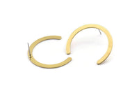 Brass Geometric Earring, 8 Raw Brass Geometric Stud Earrings (34x3x0.80mm) A1659 A1798