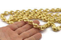 Brass Chain, Raw Brass Rope Chain, Necklace Chain, Chain Choker Necklace (1 meter) 10x11x4mm N1439