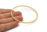 Pirinç Daire Küpe, 4 Ham Pirinç Daire Küpe (70x2x2mm) D1516 A2158