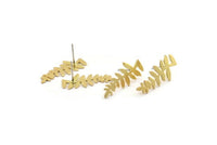 Pirinç Yaprak Küpe, 8 Ham Pirinç Yaprak Küpe (25x11x0,80 mm) D1232 A1800