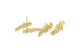 Pirinç Yaprak Küpe, 8 Ham Pirinç Yaprak Küpe (25x11x0,80 mm) D1232 A1800