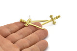 Şövalye Kılıcı Küpe, 2 Ham Pirinç Kılıç Küpe (44x17mm) N0404 A2186