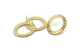 Brass Oval Earring, 4 Raw Brass Oval Stud Earrings (28x33x1mm) D894 A2208
