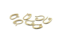 Gold Ear Hooks, 8 Gold Plated Brass Earring Wires, Earring Hooks (14x9mm) BS 1821