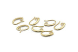 Gold Ear Hooks, 8 Gold Plated Brass Earring Wires, Earring Hooks (14x9mm) BS 1821