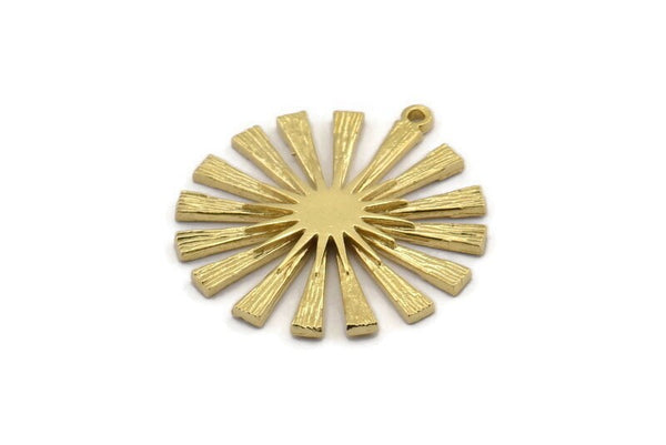 Pirinç Güneş Tılsımı, 1 Döngülü 2 Ham Pirinç Güneş Tılsımı, Bulgular (30x28x2mm) N1530