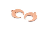 Copper Moon Charm, 12 Raw Copper Crescent Moon With 1 Loop And 1 Hole, Earrings (16x14x0.80mm) M01611