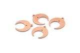 Copper Moon Charm, 12 Raw Copper Crescent Moon With 1 Loop And 1 Hole, Earrings (16x14x0.80mm) M01611