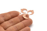 Copper Moon Charm, 12 Raw Copper Crescent Moon With 1 Loop And 1 Hole, Earrings (16x14x0.80mm) M01611