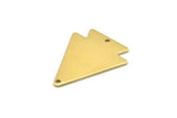 Brass Triangle Charm, 8 Raw Brass Pine Tree Charms With 2 Holes (29x24x0.80mm) A1994