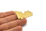 Brass Triangle Charm, 8 Raw Brass Pine Tree Charms With 2 Holes (29x24x0.80mm) A1994