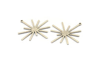 Silver Boom Charm, 4 Textured Antique Silver Plated Brass Boom Charms With 1 Loop (40x38x1mm) D1397 H1359