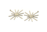 Silver Boom Charm, 4 Textured Antique Silver Plated Brass Boom Charms With 1 Loop (40x38x1mm) D1397 H1359