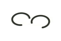 Black Circle Pendant, 6 Oxidized Black Brass Circle Pendant With 2 Holes, Findings (24x28x2.4x0.8mm) E106 H1366
