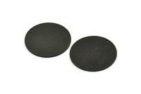 Black Round Tag, 2 Textured Oxidized Black Brass Round Stamping Blanks With 1 Hole, Charms, Pendants, Findings (30x1mm) D0810