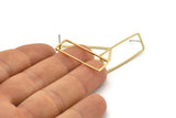Brass Rectangle Earring, 8 Raw Brass Rectangle Stud Earrings (11.4x30.2x1mm) D0220 A2011