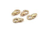 Gold Parrot Clasp, 6 Gold Plated Brass Lobster Claw Clasps (17x9mm) N0528