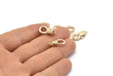 Gold Parrot Clasp, 6 Gold Plated Brass Lobster Claw Clasps (17x9mm) N0528