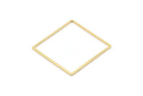 Square Ring Charm, 2 Gold Plated Brass Square Connectors (42mm) Bs 1310
