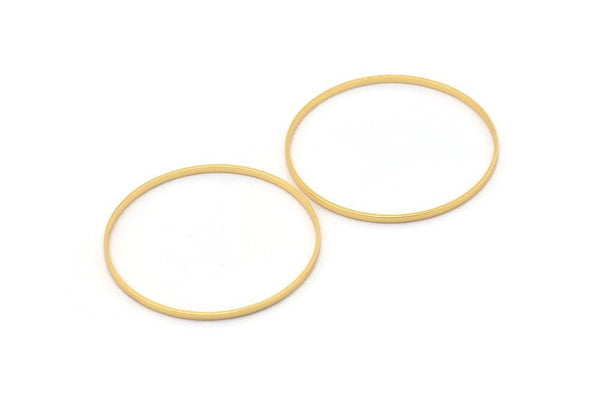 45mm Circle Connector, 3 Gold Plated Brass Circle Connectors (45x1.7x0.8mm) E053Q1061