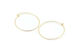 Gold Earring Wires, 12 Gold Plated Brass Earring Wires (35x0.7mm) Bs 1081 Q1059