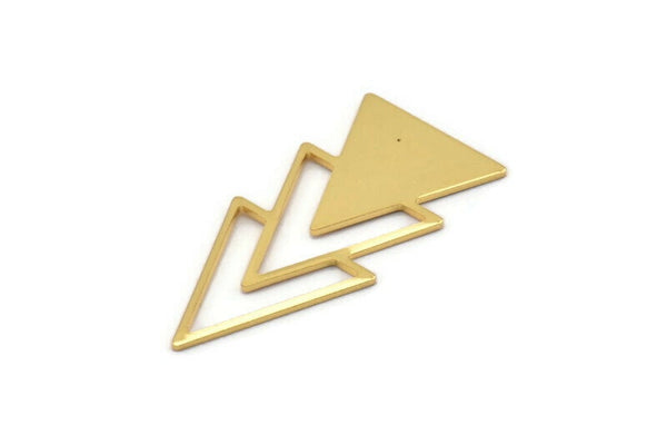 Gold Triangle Blank, Gold Plated Brass Triangle Blanks (47x21x1mm) M01105