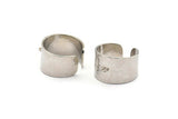 Hammered Ring Setting - 1 Silver Tone Brass Hammered Adjustable Smooth Ring Setting for Soldering With 1 Loop (20-23mm) E583 H1235