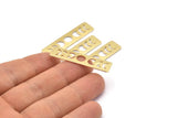Brass Rectangle Blank, 10 Raw Brass Moon Phases Stamping Blanks (40x10x0.80mm) M01996