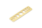 Brass Rectangle Charm, 10 Raw Brass Moon Phases Charms With 2 Holes, Stamping Blanks (40x10x0.80mm) M01997