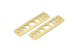 Brass Rectangle Charm, 10 Raw Brass Moon Phases Charms With 2 Holes, Stamping Blanks (40x10x0.80mm) M01997