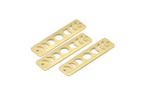 Brass Rectangle Charm, 10 Raw Brass Moon Phases Charms With 2 Holes, Stamping Blanks (40x10x0.80mm) M01997