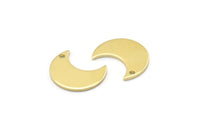 Pirinç Ay Tılsımı, 1 Delikli 24 Ham Pirinç Hilal Ay Tılsımı (15x8x1mm) M01845