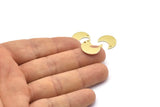 Pirinç Ay Tılsımı, 1 Delikli 24 Ham Pirinç Hilal Ay Tılsımı (15x8x1mm) M01845
