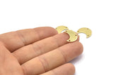 Brass Moon Charm, 24 Raw Brass Crescent Moon Charms With 3 Holes (15x8x1mm) M01847