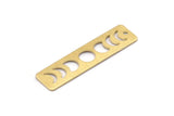 Brass Rectangle Charm, 8 Textured Raw Brass Moon Phases Charms With 1 Hole, Stamping Blanks (40x10x0.80mm) M01837