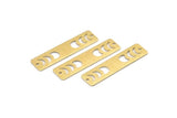 Brass Rectangle Charm, 8 Textured Raw Brass Moon Phases Charms With 2 Holes, Stamping Blanks (40x10x0.80mm) M01836