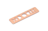 Copper Rectangle Blank, 8 Raw Copper Moon Phases Stamping Blanks (40x10x0.80mm) M01889